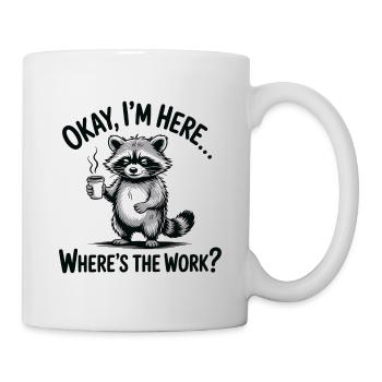 Funny Raccoon Coffee Office Humor - Mug - white - Right