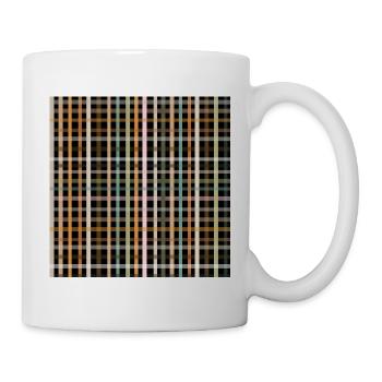 Raster Karo Muster - Tasse - Weiß - Rechts