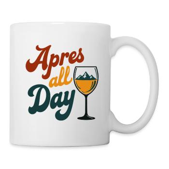 Après une journée de sports d’hiver à la fête en montagne - Mug blanc - blanc - Droite