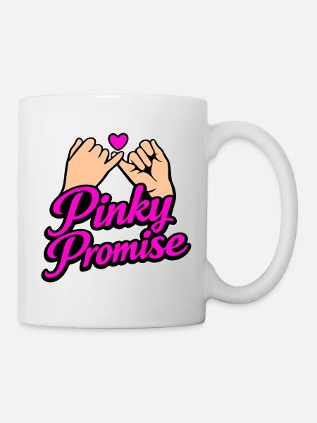 Pinky Promise Heart Promise Word of Honor Shirt - Mug - white