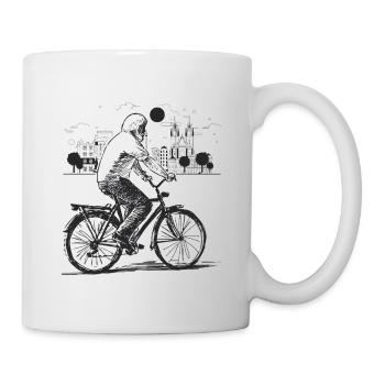 Fahrrad Alter Mann Stadt Skyline Radfahren - Mug blanc - blanc - Droite