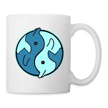 Conception du cercle YinYang des dauphins - Mug blanc - blanc - Droite