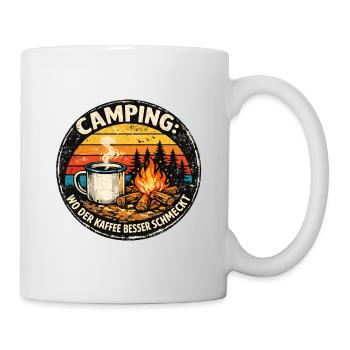 Camping Kaffee Besser Schmeckt - Tasse - Weiß - Rechts