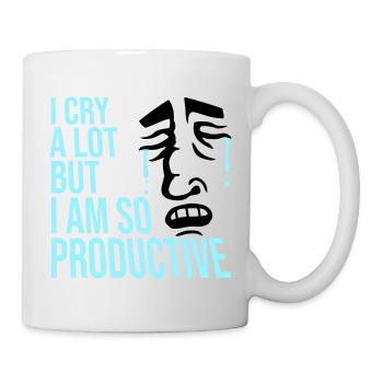 Je pleure beaucoup mais je suis tellement productif, émotions drôles - Mug blanc - blanc - Droite