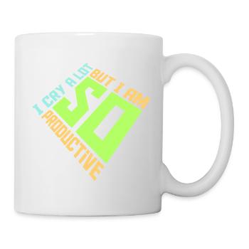 Je pleure beaucoup mais je suis tellement productif, émotions drôles - Mug blanc - blanc - Droite