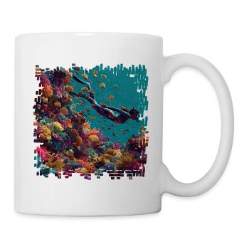 Coral reef diver blaze of color - Mug - white - Right