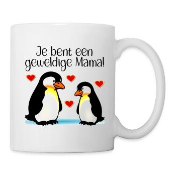 Mama-Kind-Pinguine Muttertag - Tasse - Weiß - Rechts