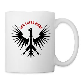 Blason de l’Aigle et de l’Oiseau - Dieu aime les oiseaux - Mug blanc - blanc - Droite