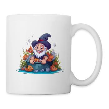 Zauberer im Fischebecken - Tasse - Weiß - Rechts