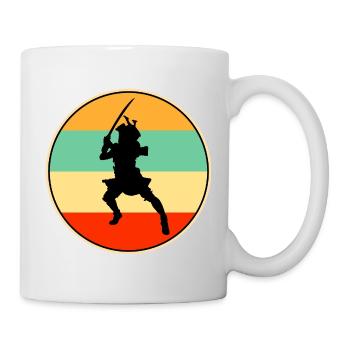 Samurai Warrior Retro Sunset Vintage Silhouette - Mug - white - Right