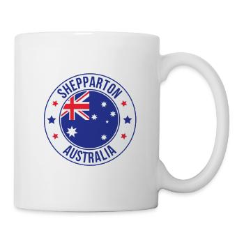 Emblème du drapeau rond de Shepparton Australia - Mug blanc - blanc - Droite