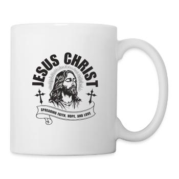 Portrait de Jésus-Christ avec ruban de foi - Mug blanc - blanc - Droite