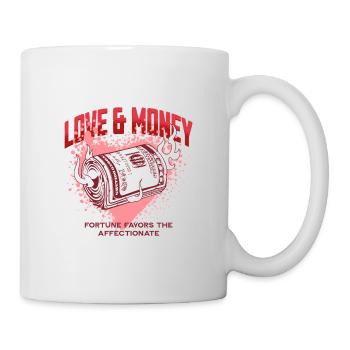Liebe und Geld in Flammen - Tasse - Weiß - Rechts