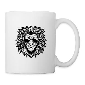 Lion avec des lunettes de soleil - Mug blanc - blanc - Droite