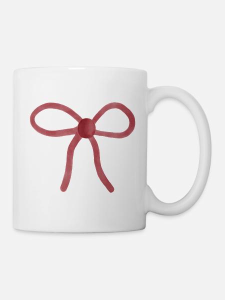 Aquarellbandschleife - Tasse - Weiß