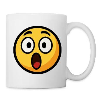 Ängstliches Emotikon ausgesprochenes Gesicht - Tasse - Weiß - Rechts