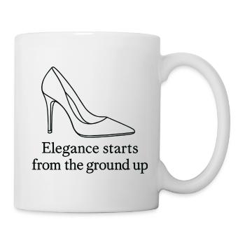 High Heel Line Art – Elegance Fashion Quote - Mug - white - Right