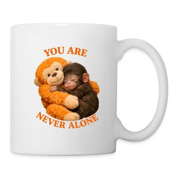 Baby Affe Punch mit Plüschaffen You're never alone - Tasse - Weiß - Rechts