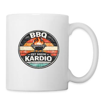 BBQ Kardio Retro-Emblem - Tasse - Weiß - Rechts