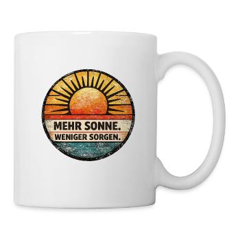 Plus de soleil, moins d’inquiétudes, rétro - Mug blanc - blanc - Droite