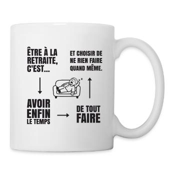 Die Kunst des Nichtstuns (schwarzer Text) - Tasse - Weiß - Rechts