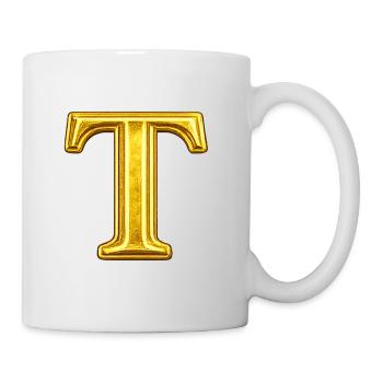 Golden T motif with shine - Mug - white - Right