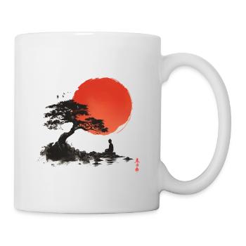 Zen au coucher du soleil au lac rocheux - Mug blanc - blanc - Droite