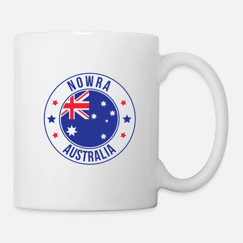 Insigne circulaire du drapeau de Nowra Australia - Mug blanc - blanc