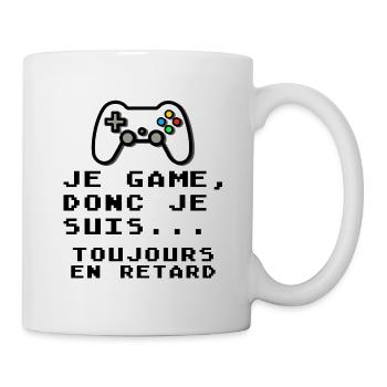 Humour gamer - Je game toujours en retard  - Mug blanc - blanc - Droite