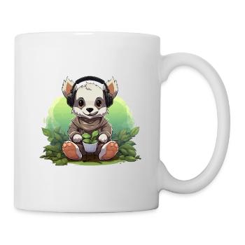 Headphone panda planting - Mug - white - Right