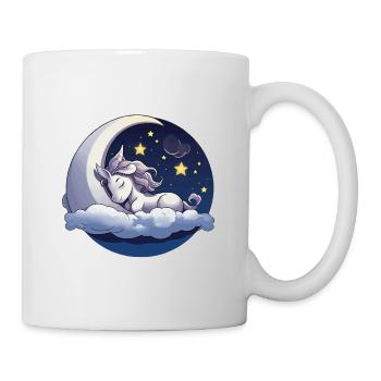 Mondtraum-Einhorn auf Wolke - Tasse - Weiß - Rechts
