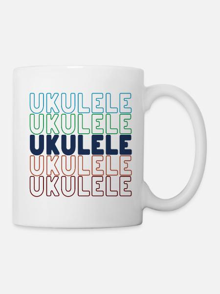 Ukulele typography - Tasse - Weiß