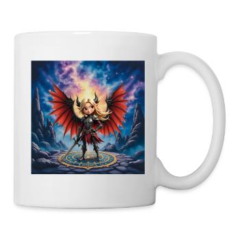Red Winged Warrior in Runes - Mug - white - Right