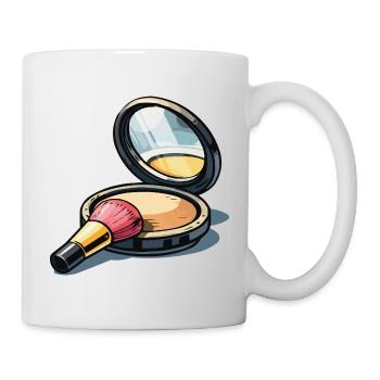 Maquillage d’illustration au pinceau poudre - Mug blanc - blanc - Droite