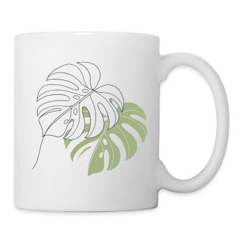 Illustration d’illustration de feuilles de Monstera - Mug blanc - blanc - Droite