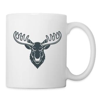 Élan Minimaliste Logo Mascotte Moose Nordique - Mug blanc - blanc - Droite