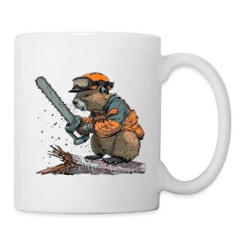 Tronçonneuse bûcheron Beaver - Mug blanc - blanc - Droite
