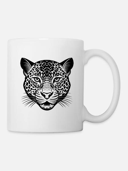 Leopardenkopf - Tasse - Weiß