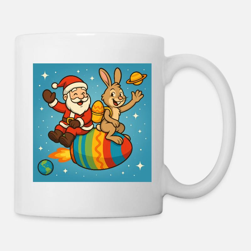 Le lapin de Noël de Pâques dans Star Flight - Mug blanc - blanc