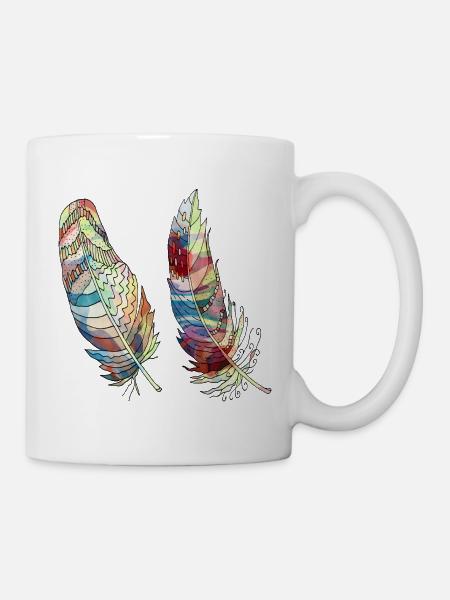 Feder - Tasse - Weiß