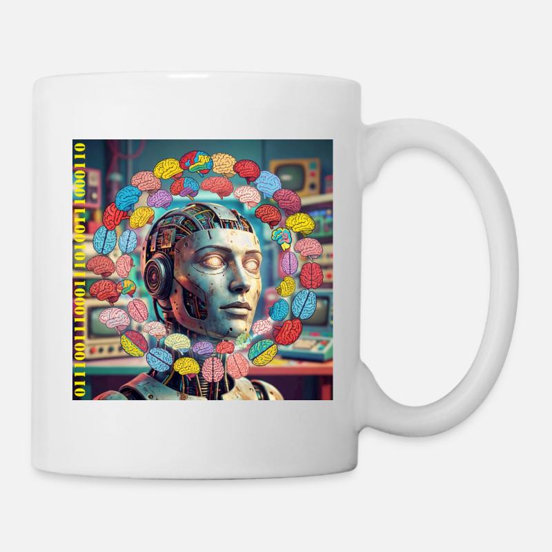 Android avec satellites cérébraux - Mug blanc - blanc