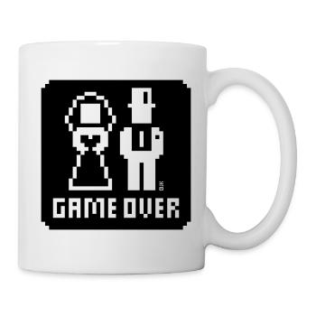 Game Over (Mariage, enterrement de vie de garçon, mariés, Pixel, NEG B) - Mug blanc - blanc - Droite
