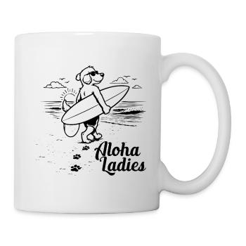 Aloha Ladies Surfer Hund Hawaii Style - Tasse - Weiß - Rechts