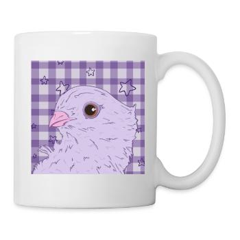 hübsche pink lila Taube - Tasse - Weiß - Rechts