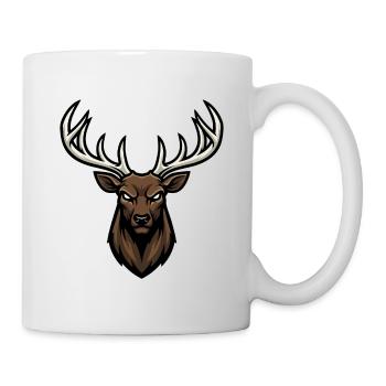 Cerf Alpha Regard Féroce Logo Mascotte Stag - Mug blanc - blanc - Droite