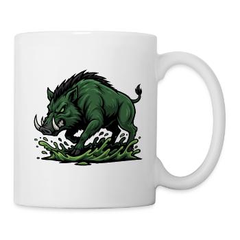 Wild Boar Charge Mascot Forest Wild Boar - Mug - white - Right