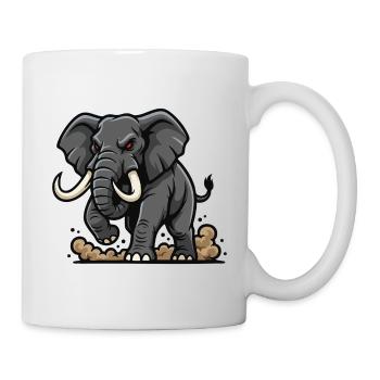 Wild Elephant Charge Maskottchen Elefanten Power - Tasse - Weiß - Rechts