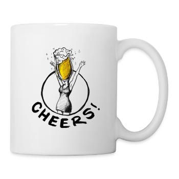 JGA: Bier-Cheers!-Illustration - Tasse - Weiß - Rechts