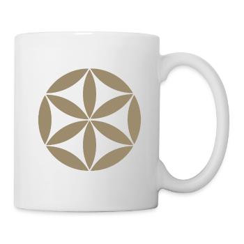 Taupe Geometric Flower Circle - Mug - white - Right