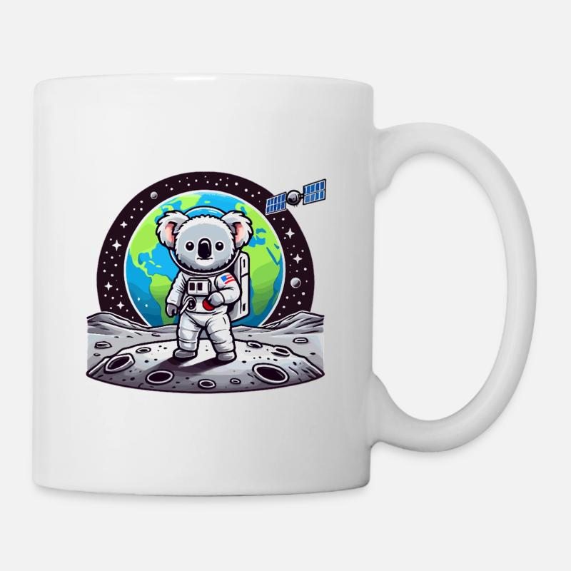 Astronaute koala sur le sol lunaire - Mug blanc - blanc